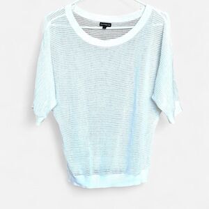 Express Batwing White Loose Knit Slouchy Shirt Women’s Size S